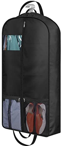 MISSLO Schwerlast Kleidersack für Reise & Aufbewahrung 15cm Zwickel Anzugtasche mit 4 Griffen Hängende Kleiderschutzhülle Herren Anzug Kleiderhülle für Hemden, Mäntel, Kleider, 110x60cm