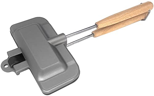 Orton Sartén para hornear sándwiches de doble cara, sartén para camping, queso, sandwichera