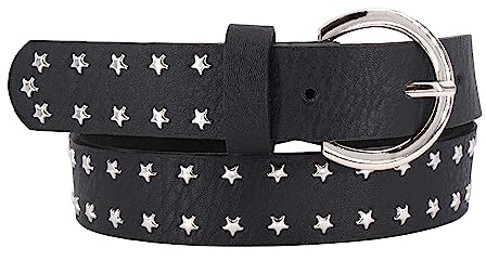 EANAGO Nieten-Kindergürtel >ROCKSTAR< für Mädchen (3-12 Jahre) | Moderner Nietengürtel für Mädchen, Metall-Schnalle, robustes PU-Kunstleder, ideale Geschenkidee