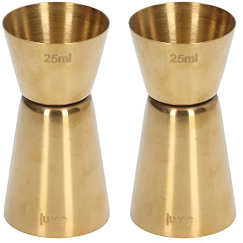 Taza Medidora De Barra, Jigger De Acero Inoxidable, Jigger De Cóctel De Doble Cabeza Taza Medidora De Barra Jigger De Vino Dorado De Acero Inoxidable Para Restaurante Party Gold(Gold-25/50ml)