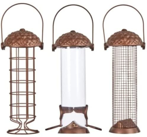 Garden Mile 26 cm Eichel-Vogelfutterstation zum Aufhängen, Käfig-Vogelfutterstation, geeignet für Vogelsamen, Erdnüsse, Talgbälle, Futterstation für Futterstation (3 Stück)