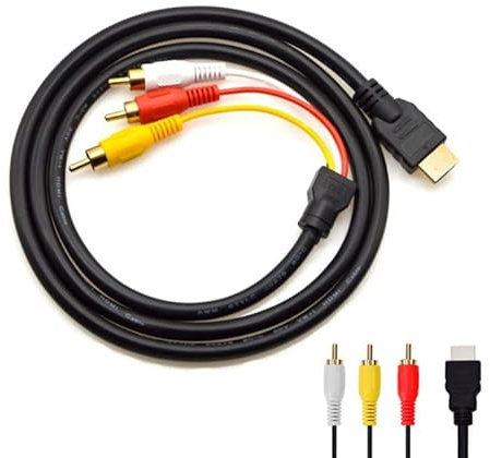 Xingdianfu 1.5M HDMI Male to 3 RCA Audio Video AV Cable Cord Adapter for TV HDTV DVD 1080P