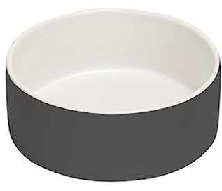 SPUNKYJUNKY Gamelle en Céramique pour Chien Gamelle pour Chats et Chiens (400ml, Blanc Gris)