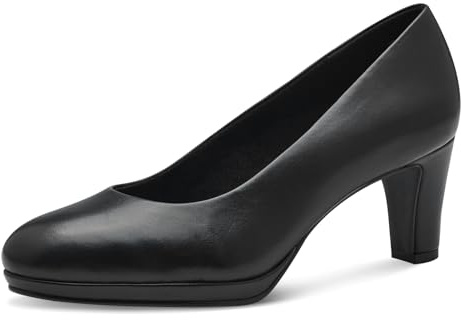 Marco Tozzi Damen Pumps aus Leder Elegant, Schwarz (Black), 39 EU