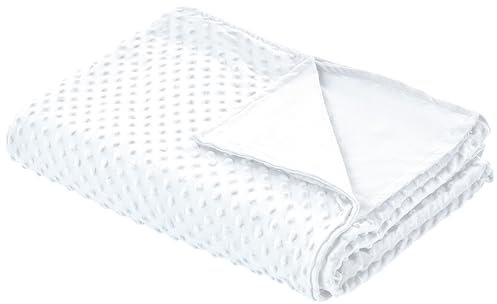 Beliani Modern Duvet Weighted Blanket Cover Polyester Fabric 135 x 200 cm Dotted Pattern White Callisto