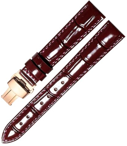 Chlikeyi Armband 12–20mm Damen-Uhrenkette aus Leder, Lila Gold, 12mm