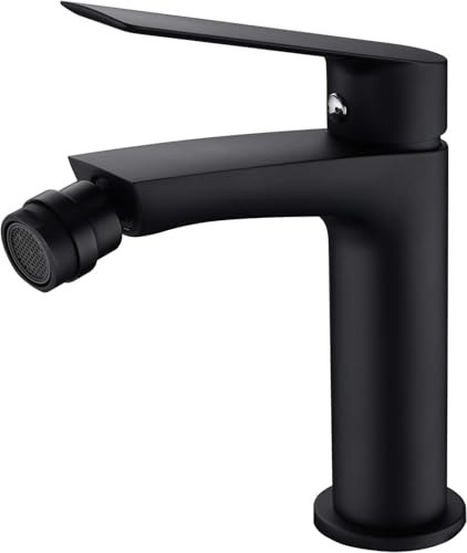 IMEX - Rubinetto Bidet Nero Opaco | Rubinetto Monocomando Bidet per Bagno | Rubinetto Bidet con Miscelatore Acqua Calda e Fredda | Rubinetteria Bidet | Facile Installazione | Serie Luxor