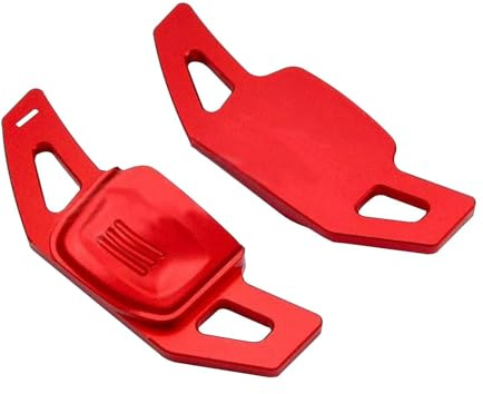 ANBOO 2 Stück Schaltwippen Lenkrad Verlängerung Paddles, Auto Lenkradverlängerung Schalthebelaufkleber Lenkrad Schaltknäufe Ersetzen Für CC Tiguan L Touran L Lingdu Golf7.5 MK7 Golf 8 MK8 （Rot）