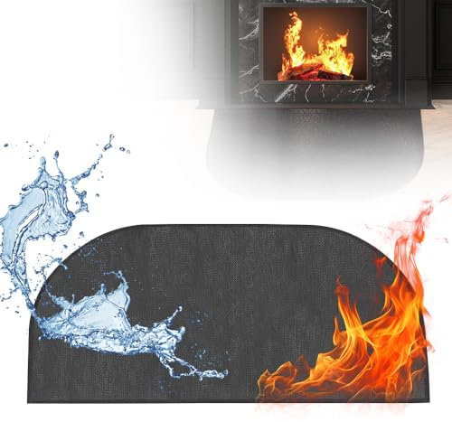 Hojalis Tapis De Cheminée, 102 X 50 cm Tapis Ignifuge, Tapis Barbecue Sol, Tapis de Cheminée Anti Feu, Tapis Ignifuge Cheminée, pour Cheminée, Barbecue en Plein Air, Camping, Patio