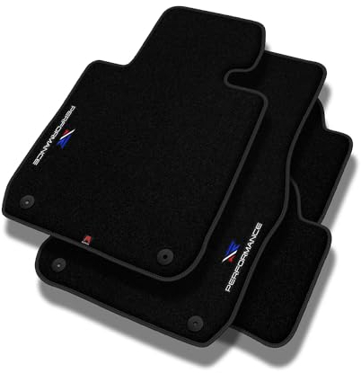 MatsMore Autoteppiche Automatten Velours Fussmatten passt für Opel Corsa C 2000-2006 - Premium, Perforiert, blau weiß rot -Präzise CNC-Stickerei, Design-Lochpaspel, Auto Fußmatten - Perfekt für Autofa