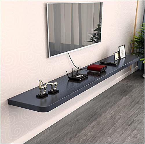 DOCOXA Tavolo da Parete, libreria Integrata, salvaspazio, mobiletto Porta TV, Tavolo sospeso, libreria a Parete con Foro filettato, capacità di carico 50 kg/nero/60 * 23 * 3,2 cm