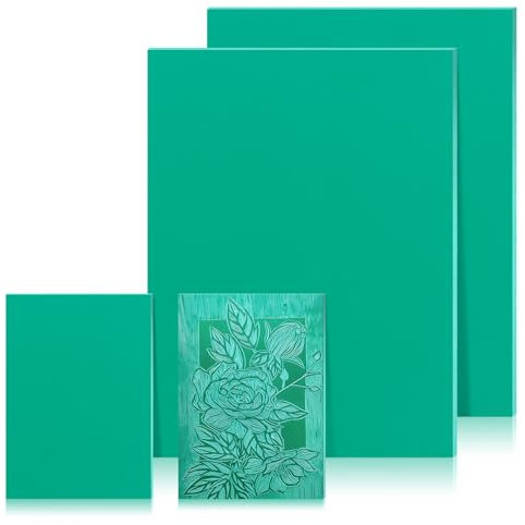 Nuyoah Gummistempel Schnitzblöcke Linoldruck Platte Set Stempelgummi Umweltschonendem Linoleum Platte Sicherheit Präzises Drucken für Druckgrafiken Kunsthandwerk DIY Projekt (2A4+2A6)