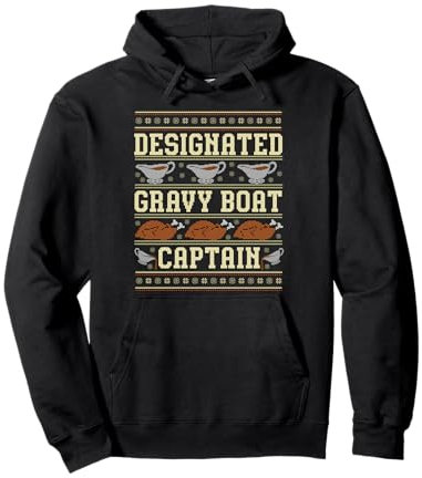 Ugly Thanksgiving Sweater Gravy Boat Captain Pullover Hoodie