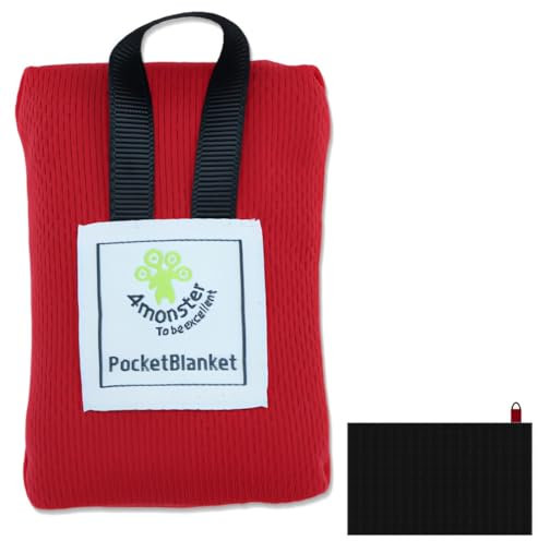 HUZNA Mini Couverture de Pique-Nique Ultra Légère, Tapis de Plage Portable en Nylon Rouge, 70 x 110 cm