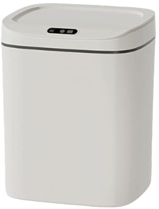 Qxmiguel Cubo Basura Bote de Basura Tapa Abierta Inteligente Bote de Basura Blanco Contenedor de Basura Completamente automático Versión de batería con detección (12L/14L) Waste Bin