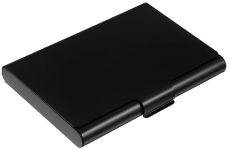 Operitacx Elegante Aluminium-visitenkartenbox Schwarz Robuster Business Card Holder Mit Großer Kapazität Praktischer Aufbewahrungskasten Für Büro Reise Und Handel Für Karten Und Kleine Utens