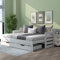 RIAZOS Daybed with Trundle and Drawer, Cabin Bed, Single Guest Bed Sofa Bed, Pull out Trundle and Storage Drawer for Living Room and Bedroom - (3') 90 x190 cm - White