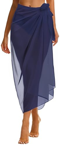 CHICGAL Sarong Wraps Badeanzug Coverup für Damen Badeanzug Cover Up Sommer Bikini Strand Bademode, Dunkelblau, Einheitsgröße