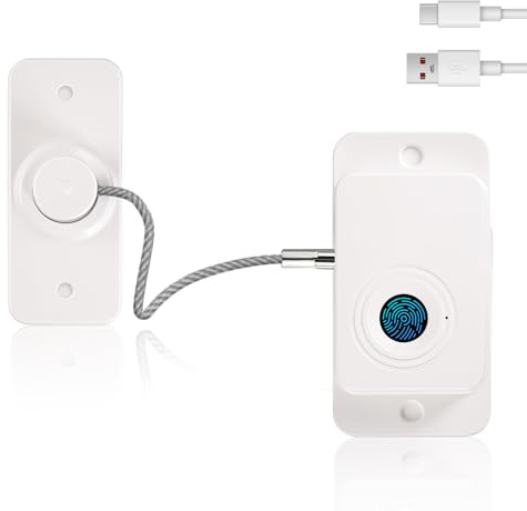 Serratura per Frigorifero con Impronte Digitali, Protezione per Bambini per Finestre Senza Foratura, Serratura Intelligente per Congelatore, Lavatrice, Armadi, Cassetti, Finestre