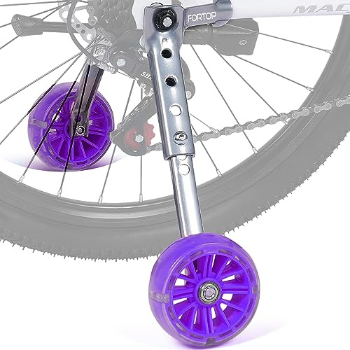 FORTOP Fahrrad-Stabilisatoren Trainingsräder, Paar schwere Hinterräder mit Stabilisatoren, montiertes Set für 16, 18, 20, 22 Zoll Kinderfahrräder für Jungen und Mädchen (Lila, 16-22 Inch)