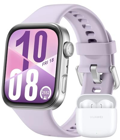 HUAWEI WATCH FIT 4 Aluminum Alloy Purple + FreeBuds SE 2 White, Smartwatch for Men Women, Ultra Slim, iOS & Android, up to 10 Days Battery Life, Bluetooth Call, GPS Running Smartwatch, AMOLED Display