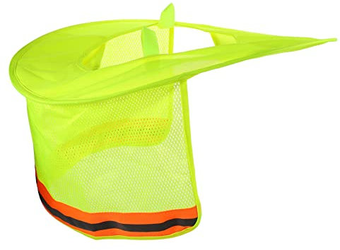 HYTROVE Sonnenschutzhut Visier Gelb Rand Hardhat hart strapazierfähiger Helmüberzug praktischer Helmüberzug gut sichtbare Hutabdeckung Mesh-Hutabdeckung Polyester Yellow