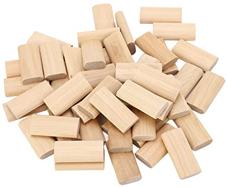 50 PCs Domino Tenon, 10x50 Mm Holzdübel, Premium -Buchenholz, Präzisionsausrichtung, Tadelloser Finish, Vielseitige Anwendung mit 50 PCs Holzdübel für Möbelspleißen, Schrank