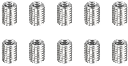 HARFINGTON 10pcs Thread Repair Inserts M3 x 0.5 Male to M2 x 0.4 Female Thread 4mm Long Stainless Steel Reducing Nuts Metric Self Tapping Sleeves Threaded Reducer Industrial Fasteners