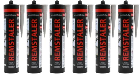 6x Remstaler BITUMEN DICHTSTOFF | 300ml | Dach Reparaturmasse | Witterungsbeständig | Faserverstärkt | Bitumen Dichtmasse (6 Stk.)