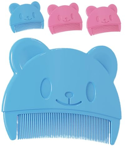 OATIPHO 4pcs Hair Brush and Shampoo Comb Gentle Cradle Cap Care Kit Cute Bear Shape for Soft Scalp Grooming Tools for Bath and Bedtime Portable Boy Grooming Essentials