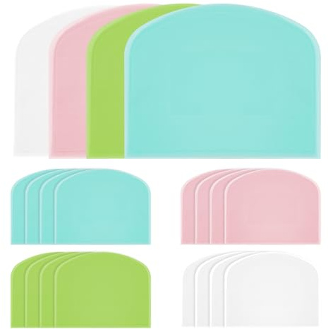 20 Pcs Plastic Dough Scraper, Sourdough Bread Baking Supplies, Multipurpose Flexible Dough Cutter Bowl Scraper Tool, Baking Bench Scraper Kitchen Tools for Cake Bread Pizza Pastry Icing Fondant