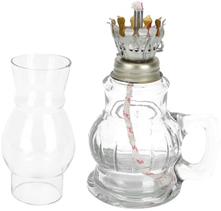 Cabilock Lampe à Kérosène Vintage pour Maison avec Verre Épais et Mèche Décoration Rétro Lampe à Huile Ancienne Résistante Au Vent pour Ambiance Familiale et Restaurant