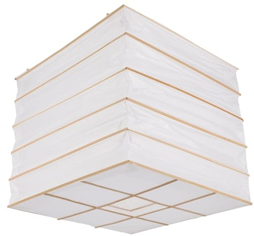 SHINEOFI Quadratischer Papier Lampenschirm Faltbar Origami Lichtabdeckung Weiß Dekorativ und Praktisch für Innenbeleuchtung Sorgt für Weiches Blendfreies Licht und Warme Raumstimmung