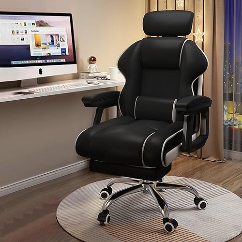 XUEGW Sedia Computer Esecutiva · Sedia Ufficio Casa · Angolo Regolabile · Sedia Pelle PU con Cuscini · Sedia Alta con Poggiapiedi
