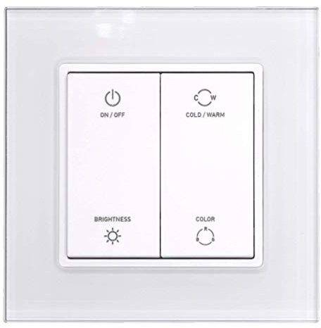 Iluminize Wand-Dimmer mit Touchlink für Weiße, Duo-Weiße (CCT) und RGB LEDs, 4 Tasten, 1 Zone | Zigbee Kompatibel