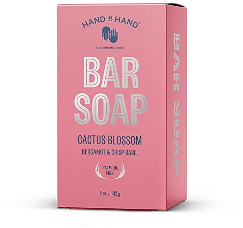 Hand In Hand, Soap Bar Cactus Blossom Bergamot Crisp Basil, 5 Ounce