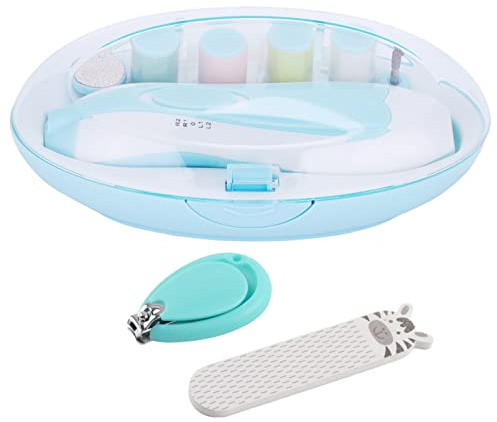 Baby Nagelschneider Datei mit lichtsicheren elektrischen Nagelknipser Dateikit für Neugeborene, Kleinkinder, Kinder, Zehen und Fingernägel(BLAU)