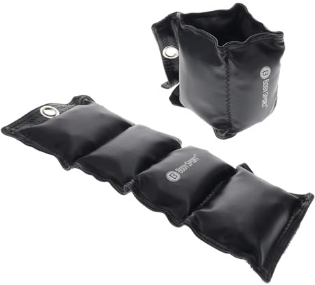 Body Sport Universal Fit Wrist & Ankle Cuff Weights, 5 lb. (2-Pack) - Weight Sets for Resistance Training (Black)