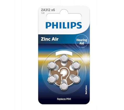 PILAS PHILIPS AUDIFONOS ZINC AIRE ZA312-PR41 PACK6