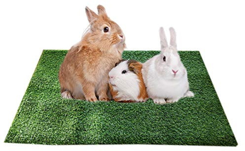 Amakunft Grasunterlage für Meerschweinchen, Kaninchen, weich, haustierfreundlich, Kunstrasen, waschbar, wasserdicht, für kleine Tiere, drinnen und draußen, Laufen, Spielen, Schlafen