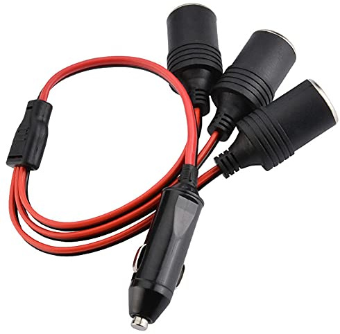 Zigarettenanzünder Verteiler, Asudaro 12V/24V Auto Motorrad Zigarettenanzünder Stecker Adapter 2/3/4-fach Zigarettenanzünder Steckdose Adapter Splitter Verlängerungskabel mit 10A Sicherung,1 bis 3