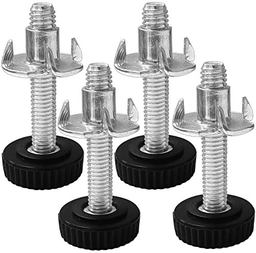 cyclingcolors 4x Adjustable Leveling Feet M4 M5 M6 Threaded Foot Knurled Screw + T Nut Furniture leg (M4x15)