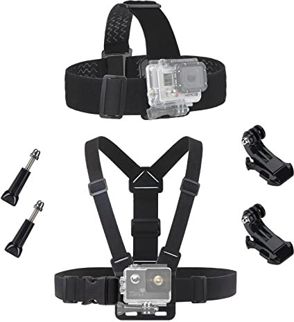 Brustgurt Halterung Kompatibel mit GoPro Kopfgurt Halterung für Actionkameras Verstellbarer mit J-Haken Chest Mount für GoPro Hero 9/8/7/6/5