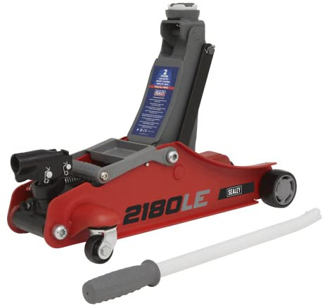 Cric Roulant à 180 poignées 2 tonnes avec châssis Court Rouge