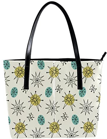 Schultertasche, leicht, lässig, Schultasche, Lehrertasche, Handtasche, Geldbörse, bunt, Mitte des Jahrhunderts, modernes Muster, Mehrfarbig