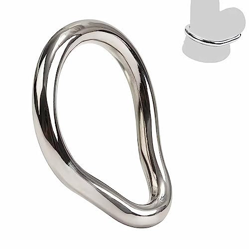 SeLgurFos Anello del pene in acciaio inossidabile Anello del cazzo curvo 7 diverse dimensioni di anello del glande Anello del testicolo Giocattolo sessuale per uomini (42mm)