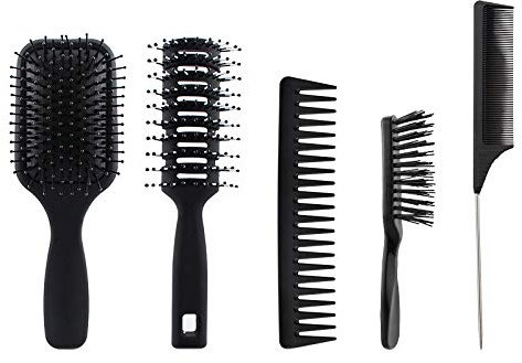 Osmond Juego de 5 cepillos de pelo de pala, cepillo desenredante y peine para hombres y mujeres, ideal para cabello húmedo o seco