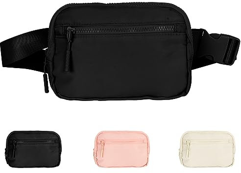 Bauchtasche Damen Klein Gürteltasche Herren Mode Hüfttaschen, Waterproof Waist Bag Crossbody Bag mit Verstellbare Riemen Umhängetasche für Sport, Outdoor, Einkaufen (Schwarz)