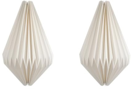 DOITOOL Origami Lampenschirm Hängend Aus Papier Faltender Lampenschirm 17.72 Zoll 2Er Set Für Wohnzimmer Schlafzimmer Restaurant Innenbeleuchtung | Gefaltete Papierkörper Schaffen eine Leichte Geometrische Hülle für Pendelleuchten in Wohnraum oder Café