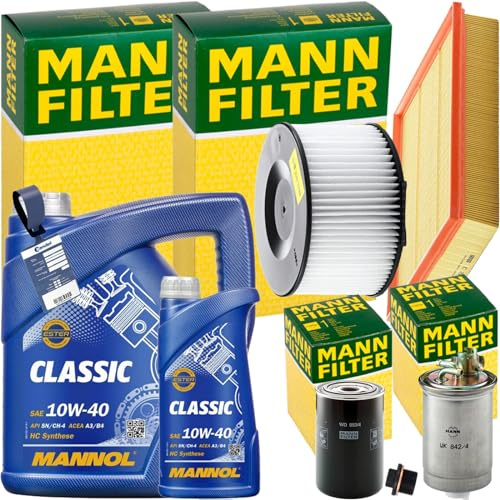 Mann Inspektionspaket+6L Mannol 10W-40 Motoröl